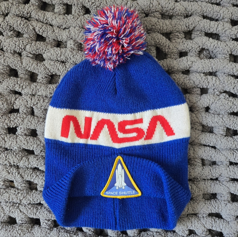 NASA Pompom Beanie
